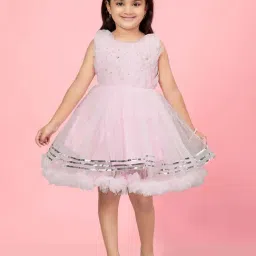 Aarika Kids Firozi Blue Applique Frock Dress-image-91