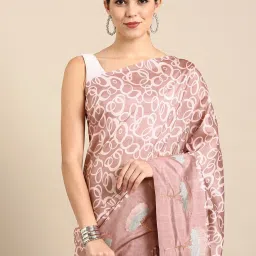 Kalyan Silks Pink Silk Printed Saree With Unstitched Blouse image 3