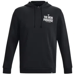 Under Armour Black Cotton Loose Fit Hooded Sweatshirt image 3