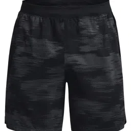 Under Armour Grey Slim Fit Printed Sports Shorts image 3