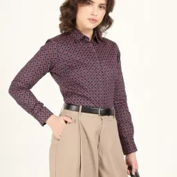 Hancock Navy Cotton Printed Shirt-image-73