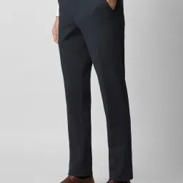 Van Heusen Navy Slim Fit Texture Trousers image 3