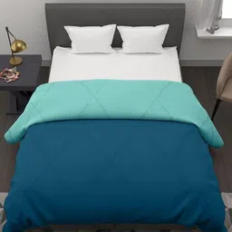 RF RELAXFEEL Teal Heavy Winter 210 GSM Reversible Microfiber Double Bed Comforter image 4
