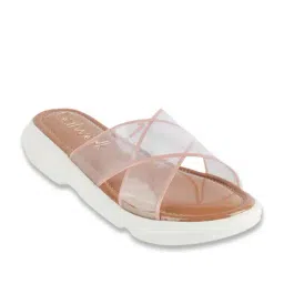 Catwalk Women's Nude Cross Strap Wedges-image-10