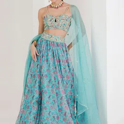 MAIVE Embellished Sequinned Ready to Wear Lehenga & Blouse With Dupatta-picture-26