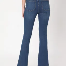 Vero Moda Blue Blended Bootcut High Rise Jeans image 3