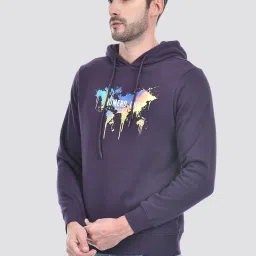 Numero Uno Deep Purple Regular Fit Printed Hooded Sweatshirt image 3