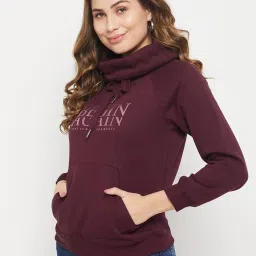 MADAME Red Cotton Print Full Sleeves Sweatshirt image 3