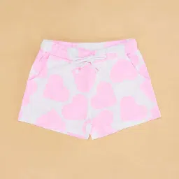 Pantaloons Junior Kids Pink & Grey Cotton Printed Shorts image 3