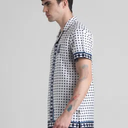 Jack & Jones Brilliant White Cotton Regular Fit Printed Shirt image 3