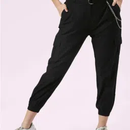 People by Pantaloons Black Cotton Joggers-picture-36