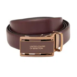 United Colors of Benetton Wine Stovall Textured Leather Formal Belt-picture-38