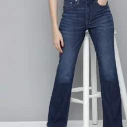 levi's Women's 725 Blue Flared Fit High Rise Jeans image 5