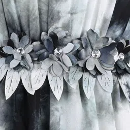 Wish Karo girls Boat Neck Kimono Sleeves Abstract Printed Lace Inserts Kaftan Dress image 4