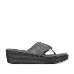 Inc.5 Women's Black Thong Wedges image 3