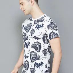 Forca By Lifestyle White Cotton Regular Fit Printed T-Shirt image 3