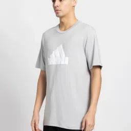 adidas Grey Regular Fit Printed Sports T-Shirt image 3