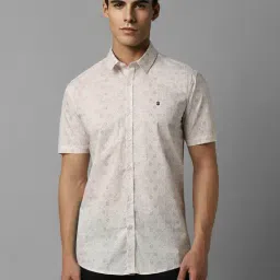Louis Philippe Sport White Cotton Slim Fit Printed Shirt-picture-30