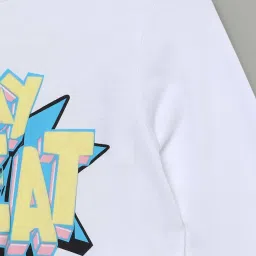 Fame Forever by Lifestyle Kids White Cotton Printed Full Sleeves Tee image 3