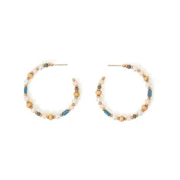 Accessorize London Green Beaded Hoop Earrings image 3