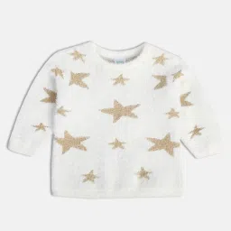MINIKLUB Kids Off White Printed Full Sleeves Sweater image 3