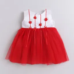 Many Frocks Kids Red & White Applique Dress image 3