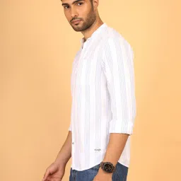 Wrangler White Regular Fit Striped Shirt image 3