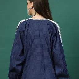Melon By plusS Navy Cotton Striped Top image 3
