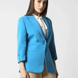Van Heusen Blue Regular Fit Formal Blazer image 3