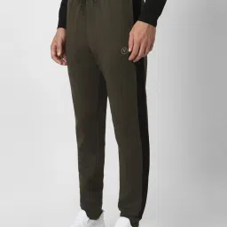 Van Heusen Green Slim Fit Striped Joggers image 3