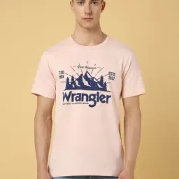 Wrangler Pink Cotton Regular Fit Printed T-Shirt-picture-11