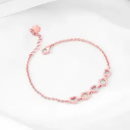GIVA 92.5 Sterling Silver Rose Gold Loving Heart Bracelet-picture-17