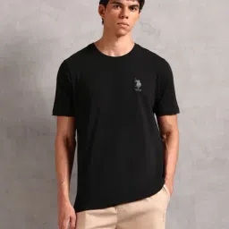 U.S. Polo Assn. Black Cotton Regular Fit Lounge T-Shirt-picture-12