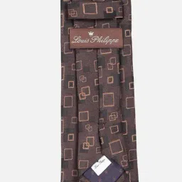 Louis Philippe Brown Embroidered Tie image 4