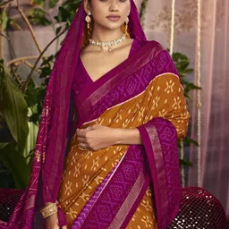 TIRA Woven Design Zari Silk Blend Handloom Patola Saree image 2