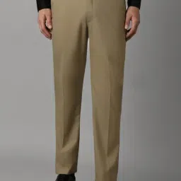 Louis Philippe Khaki Slim Fit Texture Trousers-picture-12