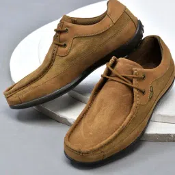 Woodland Men's Camel Derby Shoes-picture-42