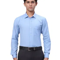 Park Avenue Blue Slim Fit Texture Shirt-picture-28