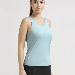 Bodd Active Turquoise Regular Fit Tank Top image 2