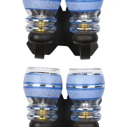 1ST TIME Blue & Blue Textured Wood Contemporary Abstract Shaped Shaped Wall Lamp image 2