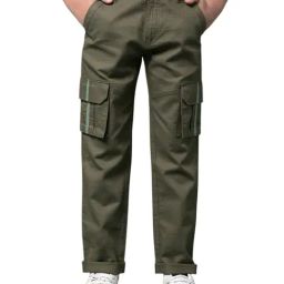 Crimsoune Club Boys Olive Cotton Slim Fit Trousers-picture-26