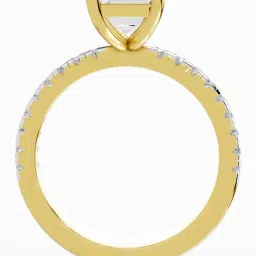 Sparkles 14k (585) Yellow Gold Lab Grown Diamond 2.25 CT Emerald Cut Diamond Engagement Ring image 2