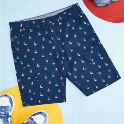 Pantaloons Junior Navy Cotton Printed Shorts-picture-30