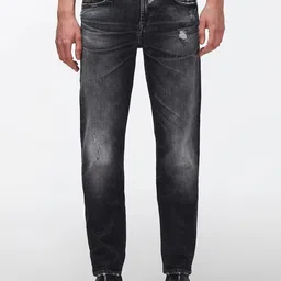 7 For All Mankind Men Slim Fit Mildly Distressed Heavy Fade Cotton Jeans-image-7
