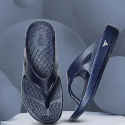 ABROS Men Navy Blue Rubber Thong Flip-Flops image 1