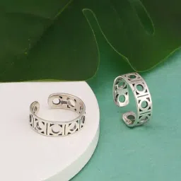 GIVA 92.5 Sterling Silver Encarved Toe Rings-picture-40