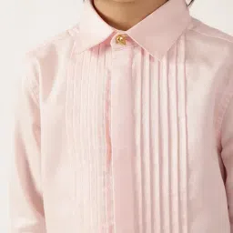 One Friday Boys Pink Cotton Regular Fit Shirt image 4