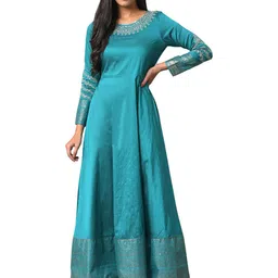 W Round Neck Floral Maxi Ethnic Dress image 1