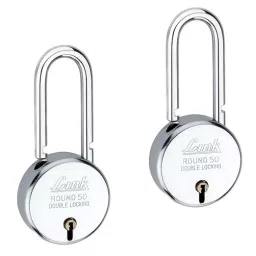 Link 50 mm Steel Polished Finish with 3 Keys Long Shackle Padlock (Set of 5 Piece)-picture-27