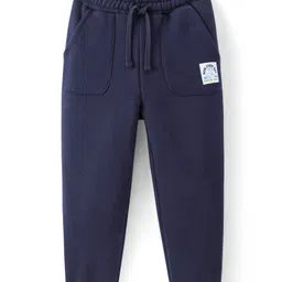 Honeyhap Premium Fleece Full Length Solid Lounge Pant With Bio Finish Text Print - Navy Peony-picture-12